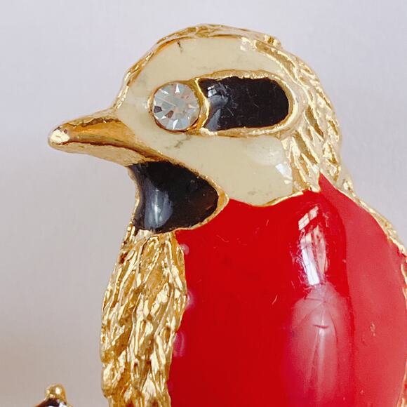 VTG Signed Gerrys Bird Brooch Lot of 6 Gold Tone Rhinestone 60s to 80s Figural - Picture 5 of 11